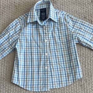 Nautica Boys Light Blue Plaid Button-Down Shirt size 3T